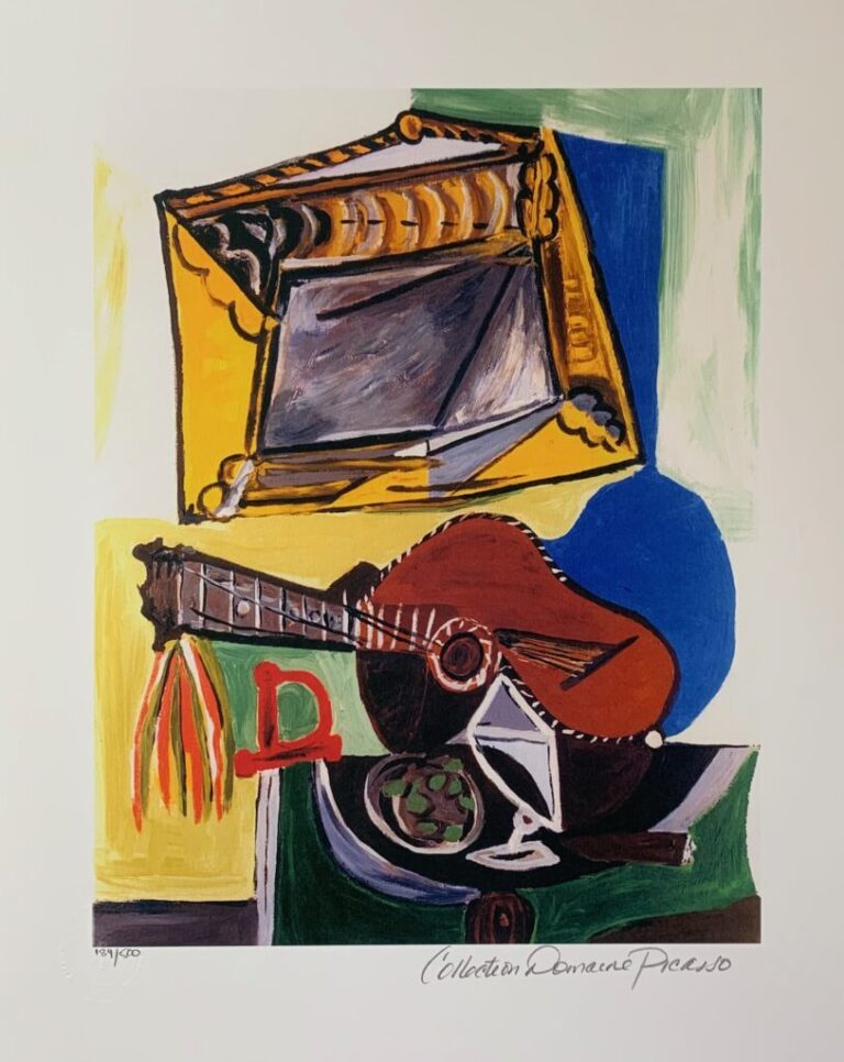 02 STILL LIFE WITH MANDOLIN Pablo Picasso Estate Signed Giclee