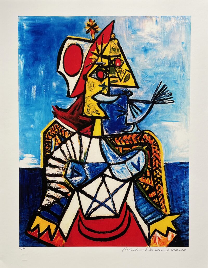 #097 WOMAN WITH RED AND WHITE HAT Pablo Picasso Estate Signed Giclee