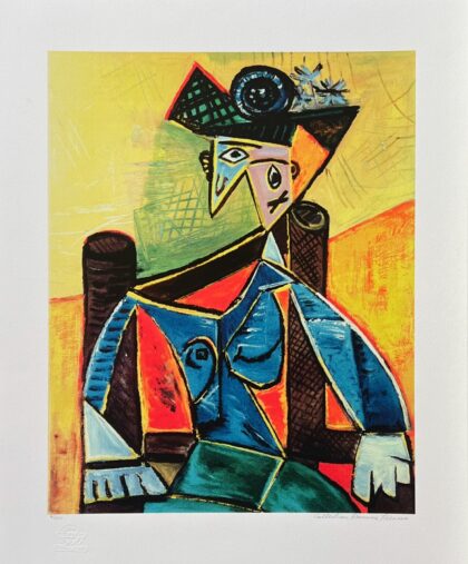 Pablo Picasso SEATED WOMAN Estate Signed Stamped & Numbered Giclee 20" x 26"