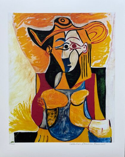 #40 SEATED WOMAN WITH YELLOW AND GREEN HAT Pablo Picasso Estate Signed Giclee