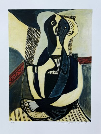 #46 Pablo Picasso SEATED WOMAN Estate Signed Stamped Numbered Giclee Art 26 x 20