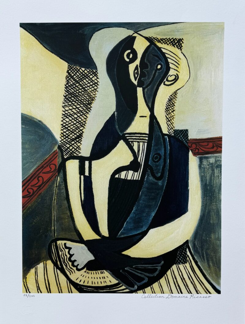 #46 Pablo Picasso SEATED WOMAN Estate Signed Stamped Numbered Giclee Art 26 x 20