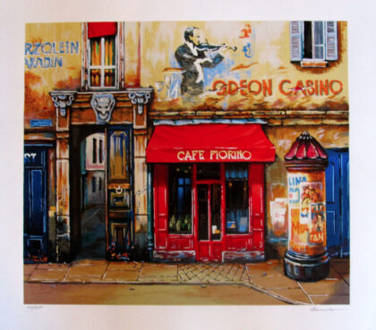 Alexander Borewko CAFE FIORINO Hand Signed Limited Edition Serigraph