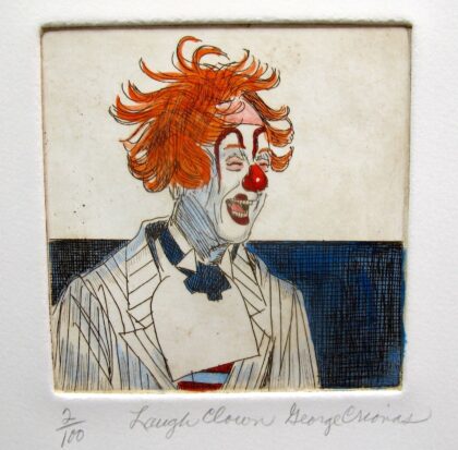 GEORGE CRIONAS "LAUGH CLOWN" Hand Signed Limited Edition Color Etching