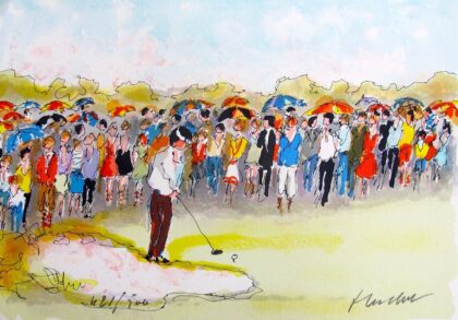 Urbain Huchet GOLF LA FOULE Hand Signed Limited Edition Lithograph