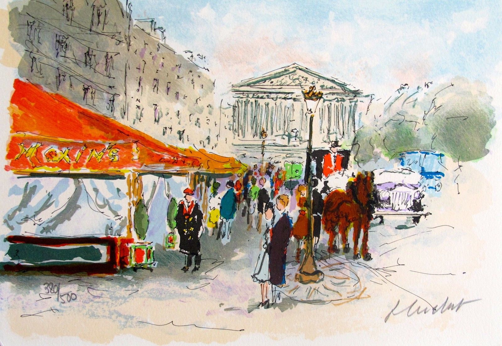 Urbain Huchet MAXIM'S Hand Signed Limited Edition Lithograph