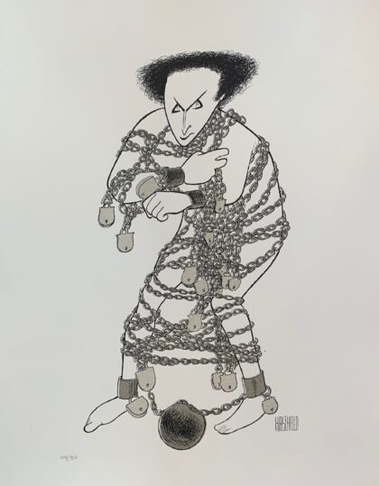 AL HIRSCHFELD HARRY HOUDINI Facsimile Signed Limited Edition Lithograph