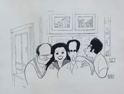 AL HIRSCHFELD SEINFELD CAST FINALE Plate Signed Limited Edition Lithograph