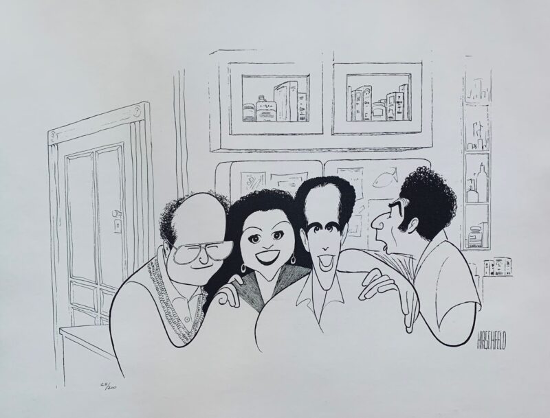 AL HIRSCHFELD SEINFELD CAST FINALE Plate Signed Limited Edition Lithograph