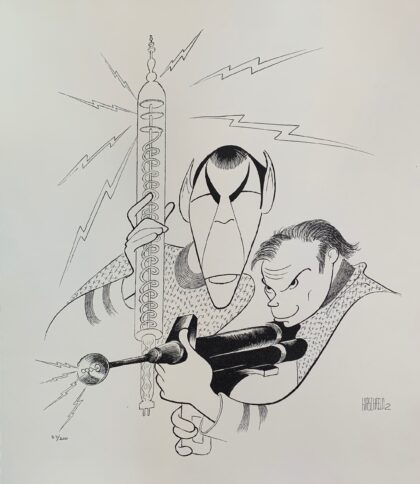 AL HIRSCHFELD SPOCK & KIRK STAR TREK Facsimile Signed Limited Edition Lithograph