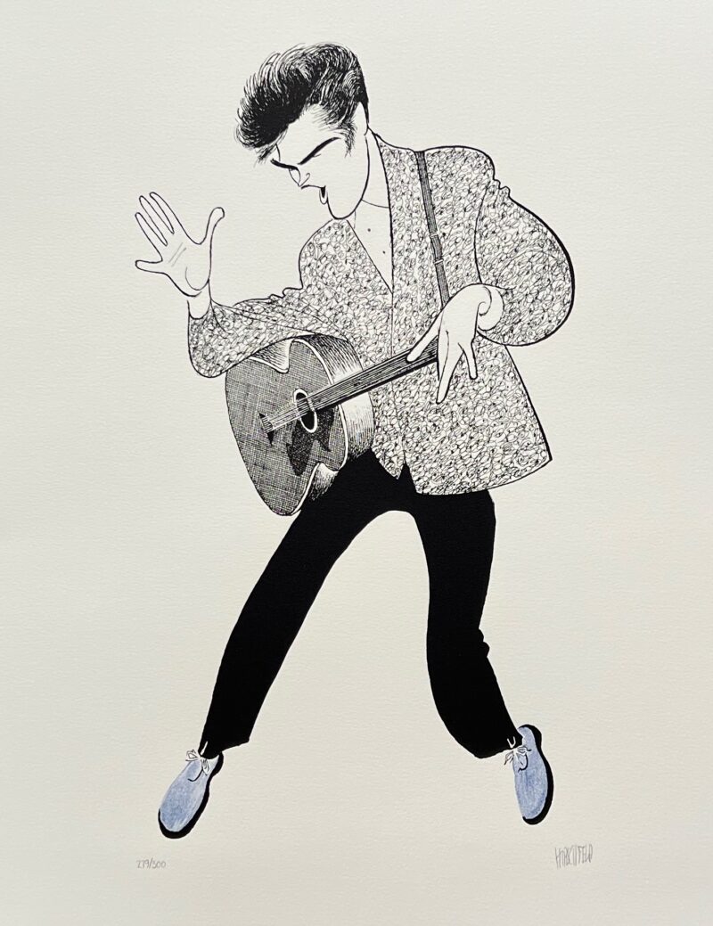 Al Hirschfeld ELVIS PRESLEY BLUE SUEDE SHOES Hand Signed Ltd Edition Lithograph