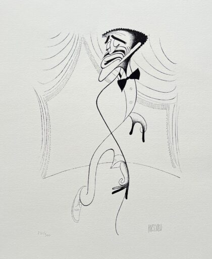 AL HIRSCHFELD SAMMY DAVIS JR. ON STAGE Hand Signed Limited Edition Lithograph