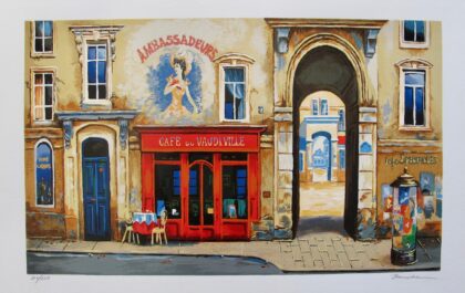 Alexander Borewko CAFE DU VAUDEVILLE Hand Signed Limited Edition Serigraph