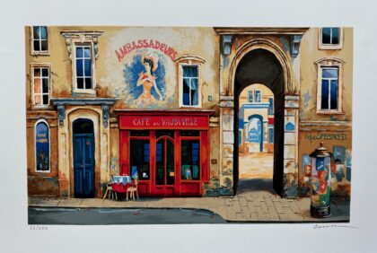 Alexander Borewko CAFE DU VAUDEVILLE Hand Signed Limited Edition Serigraph