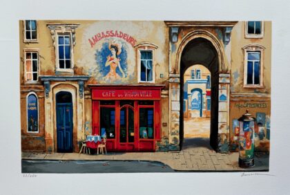 Alexander Borewko CAFE DU VAUDEVILLE Hand Signed Limited Edition Serigraph