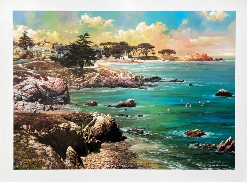 Alexander Chen ALONG THE COAST CALIFORNIA OCEAN Lithograph