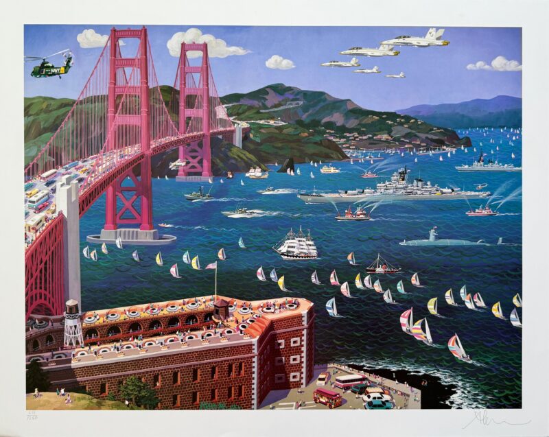 Alexander Chen GOLDEN GATE BRIDGE SAN FRANCISCO Hand Signed Ltd Editon Serigraph