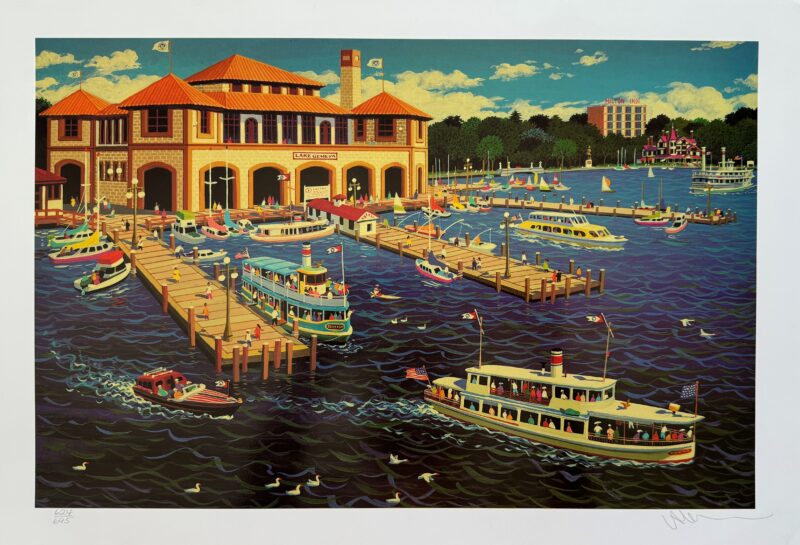 Alexander Chen LAKE GENEVA SUMMERTIME Hand Signed Limited Edition Serigraph