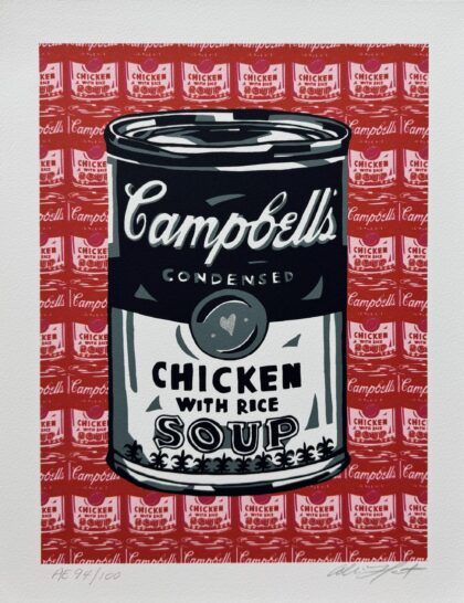 Allison Lefcort CAMPBELLS CHICKEN SOUP Hand Signed Limited Edition Lithograph
