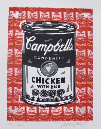 ALLISON LEFCORT CAMPBELL'S CHICKEN SOUP Hand Signed Limited Edition Lithograph