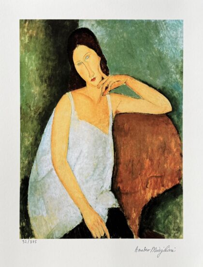 Amedeo Modigliani PORTRAIT OF JEANNE HEBUTERNE Facsimile Signed Giclee 14" x 11"