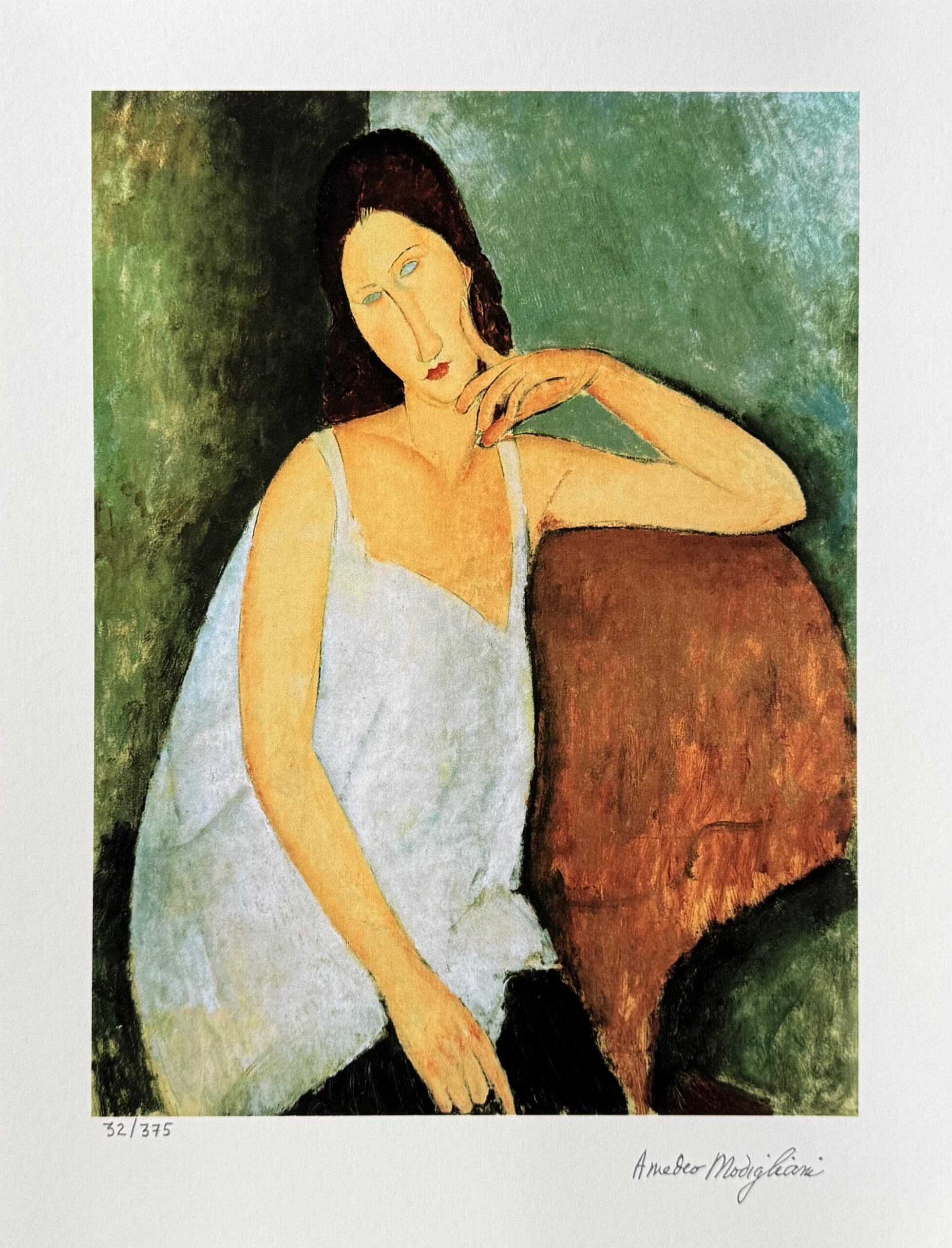 Amedeo Modigliani PORTRAIT OF JEANNE HEBUTERNE Facsimile Signed Giclee 14" x 11"