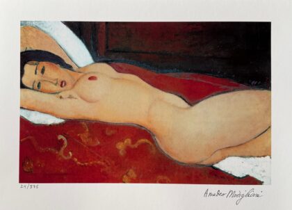 Amedeo Modigliani RECLINING NUDE Limited Edition Giclee 15" x 11"