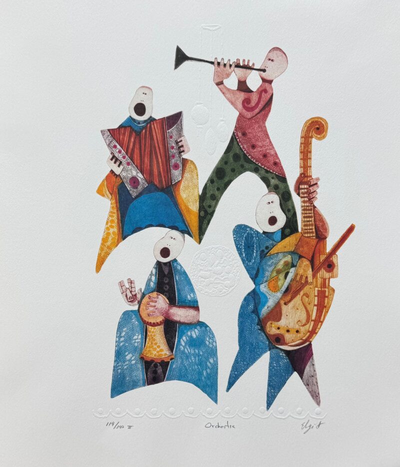 Amram Ebgi ORCHESTRA Hand Signed Embossed Lithograph