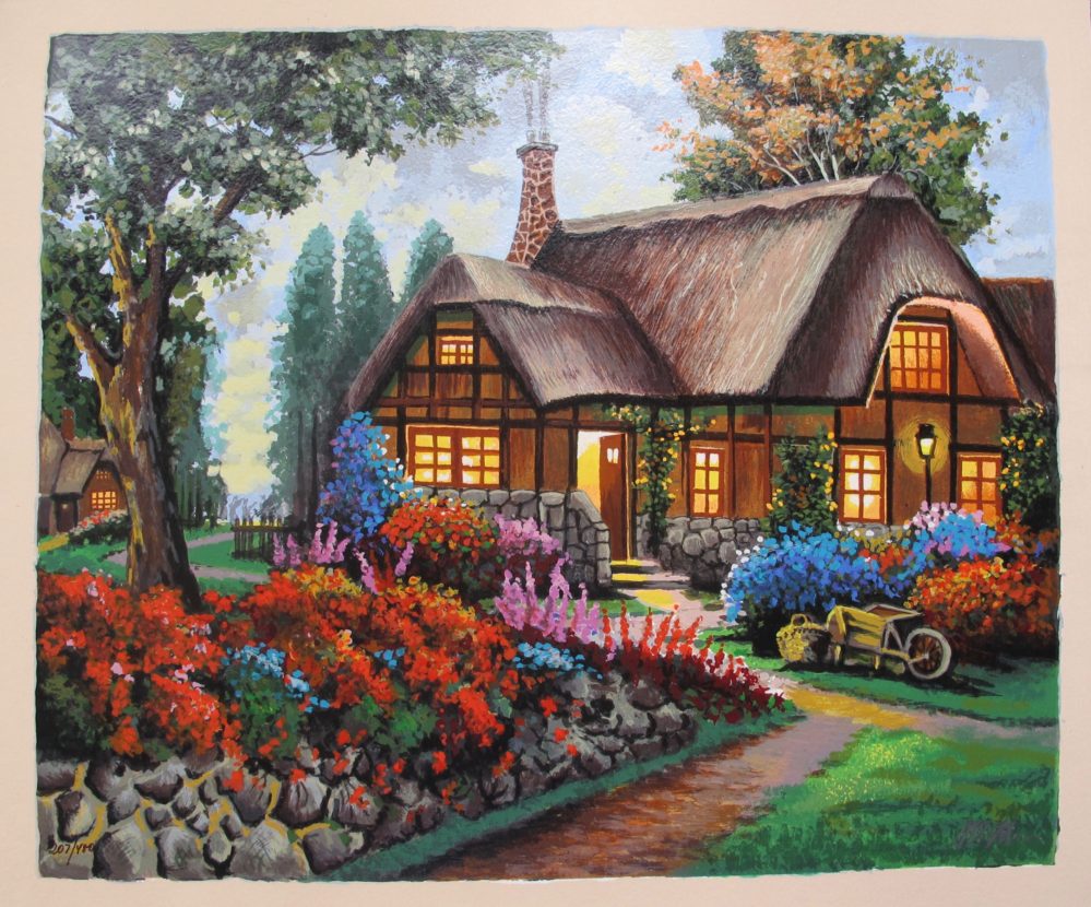 ANATOLY METLAN COUNTRY HOUSE Hand Signed Limited Edition Serigraph