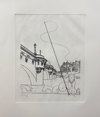 Andre Derain LE PONT NEUF Restrike Etching Signed in the Plate