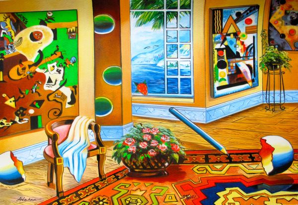 ALEXANDER ASTAHOV "INTERIOR WITH A VIEW" Hand Signed Limited Edition Serigraph