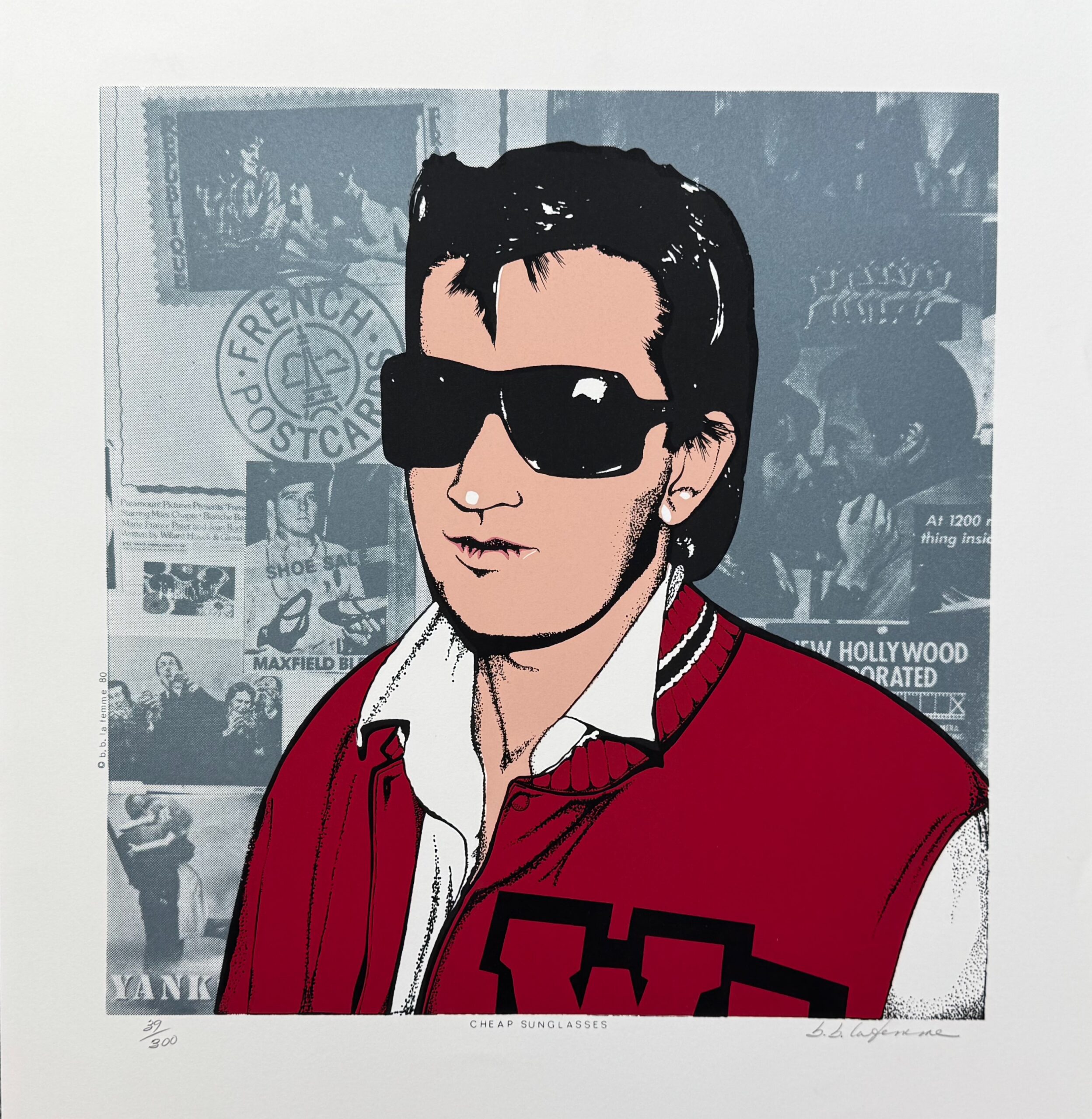 B.B La Femme SUNGLASSES 1984 Hand Signed Limited Edition Serigraph Patrick Nagel