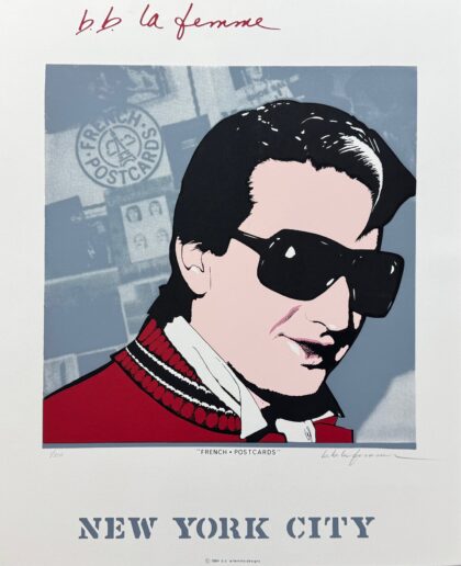B.B. La Femme FRENCH POSTCARDS 1984 Hand Signed Serigraph Patrick Nagel