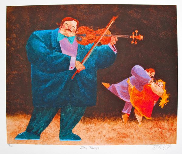Toni Goffe BLUE TANGO Hand Signed Limited Edition Giclee