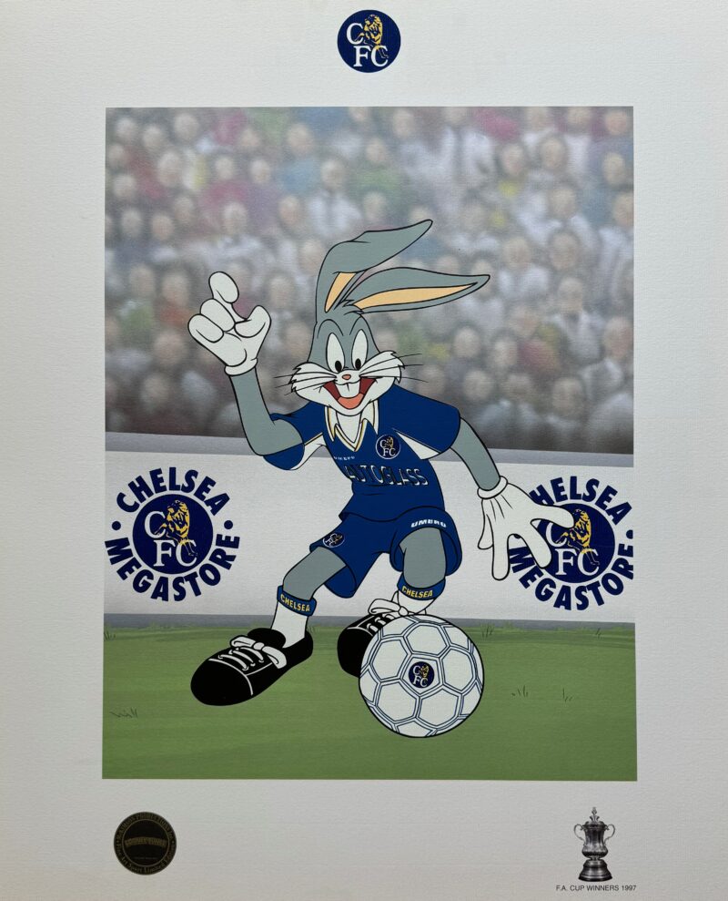 BUGS BUNNY CHELSEA SOCCER LOONEY TUNES Limited Edition Art Lithograph Football