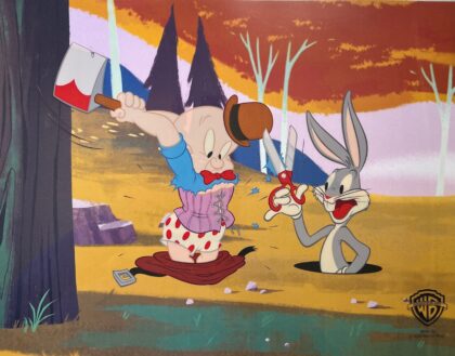 Warner Bros BUGS BUNNY & ELMER FUDD Sericel Animation Art Cel Wacky Wabbit