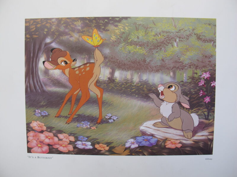 DISNEY BAMBI & THUMPER Lithograph Art