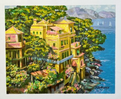 Howard Behrens VILLA PORTOFINO Hand Signed Limited Edition Serigraph