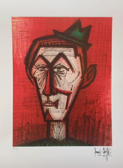 Bernard Buffet LE CLOWN RED Facsimile Signed Limited Edition Giclee