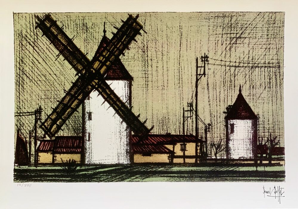 Bernard Buffet LES MOULINS Facsimile Signed Limited Edition Giclee