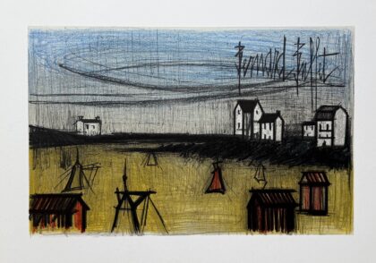 Bernard Buffet Original Lithograph A SMALL BEACH or LA PETITE PLAGE Plate Signed