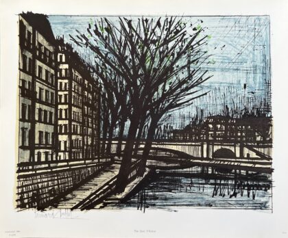 Bernard Buffet THE QUAI D'ANJOU 1965 Facsimile Signed Lithograph by ADAGP