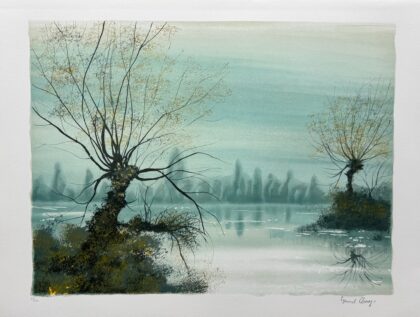 Bernard Charoy THE LAKE Hand Signed Original 1978 Lithograph