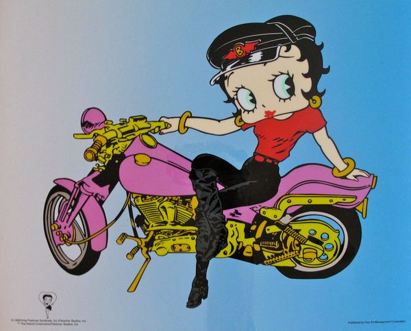 Betty Boop HARLEY MOTORCYCLE Small Animation Art Sericel
