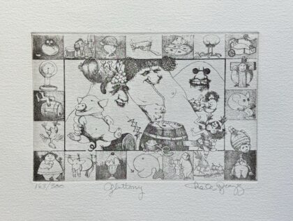 Charles Bragg GLUTTONY Hand Signed Limited Edition Etching