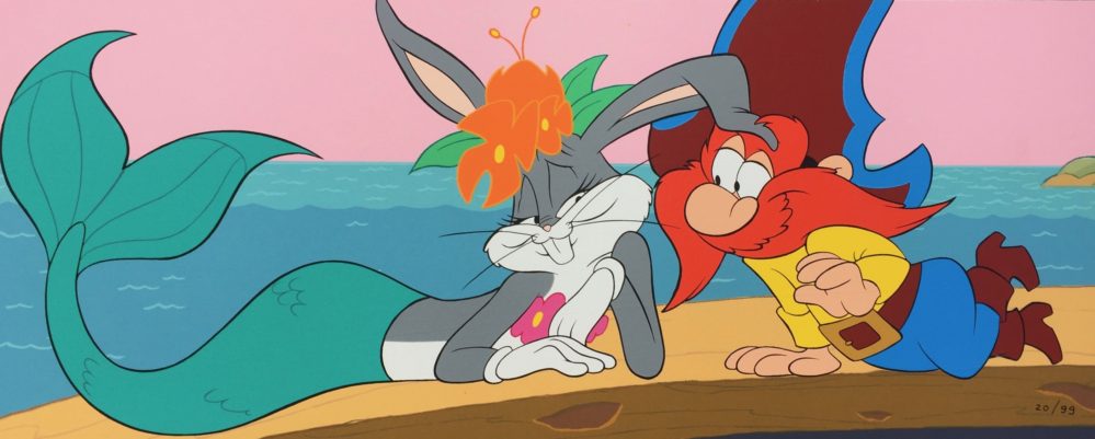 Bugs Bunny Mermaid Yosemite Sam FROM HARE TO ETERNITY Serigraph Warner Bros