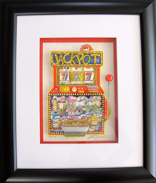 CHARLES FAZZINO SLOTS OF FUN Framed Hand Signed 3-D Serigraph