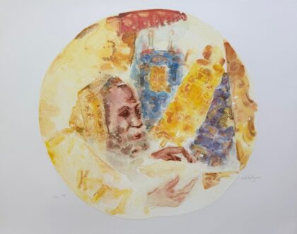 Chaim Gross RABBI AND THE TORAH Hand Signed Limited Edition Lithograph