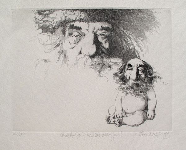 Charles Bragg AND HE SAW THAT IT WAS GOOD Hand Signed Limited Edition Etching