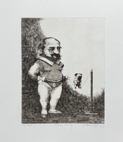 Charles Bragg CENTER RING Hand Signed Limited Edition Etching Circus Tightrope